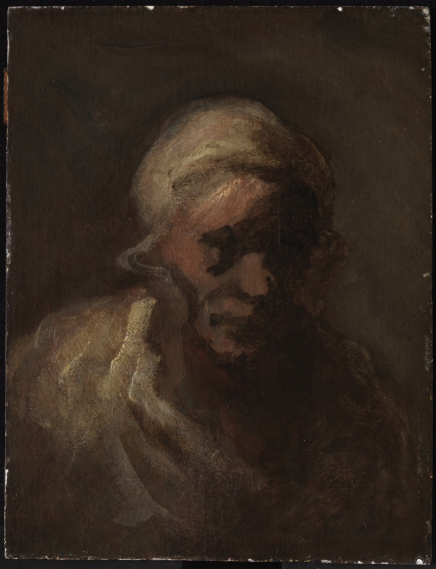 Honoré Daumier - Head of an Old Woman,1856 - 杜米埃.tif
